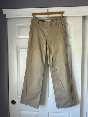J. Crew Twill Chino Weathered Broken Beige Wide Leg Pants 6R